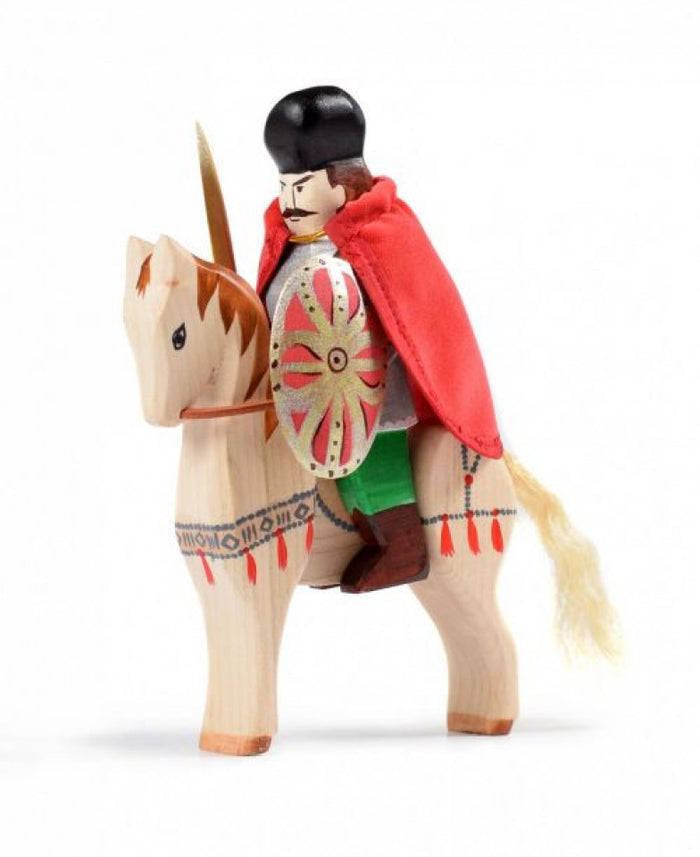 Set Mihai Viteazul și calul de luptă - jucărie din lemn