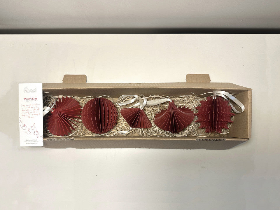 Set 5 globuri de Crăciun - Red