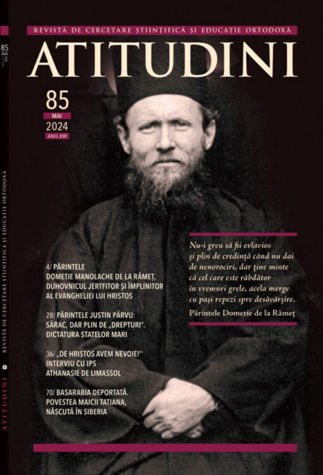 Atitudini - Revistă de cercetare științifică și educație ortodoxă - Nr. 85/2024