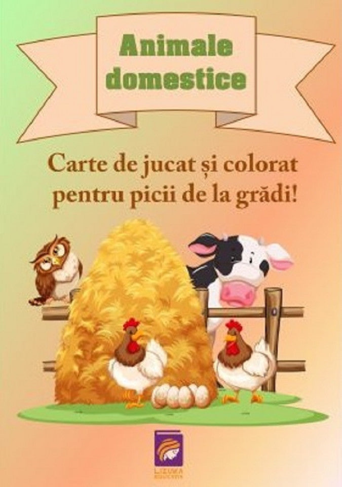 Animale domestice. Carte de jucat și colorat pentru picii de la grădi!