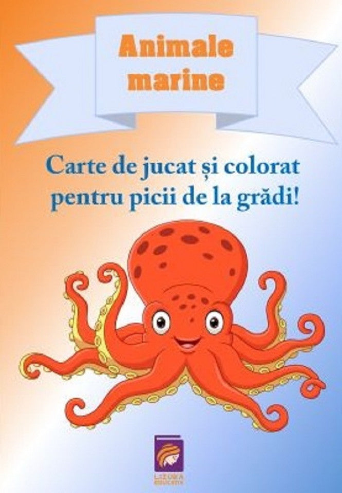 Animale marine. Carte de jucat și colorat pentru picii de la grădi!