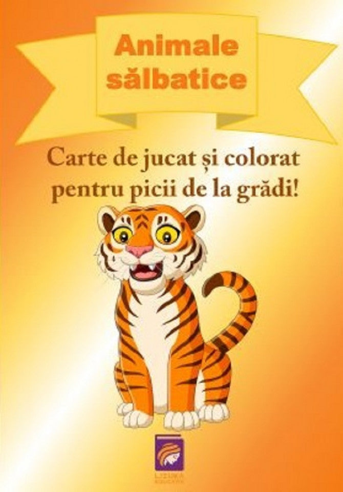 Animale sălbatice. Carte de jucat și colorat pentru picii de la grădi!