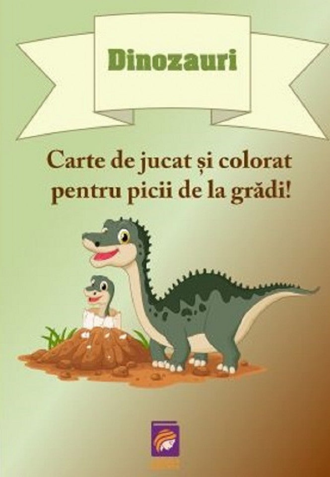 Dinozauri. Carte de jucat și colorat pentru picii de la grădi!