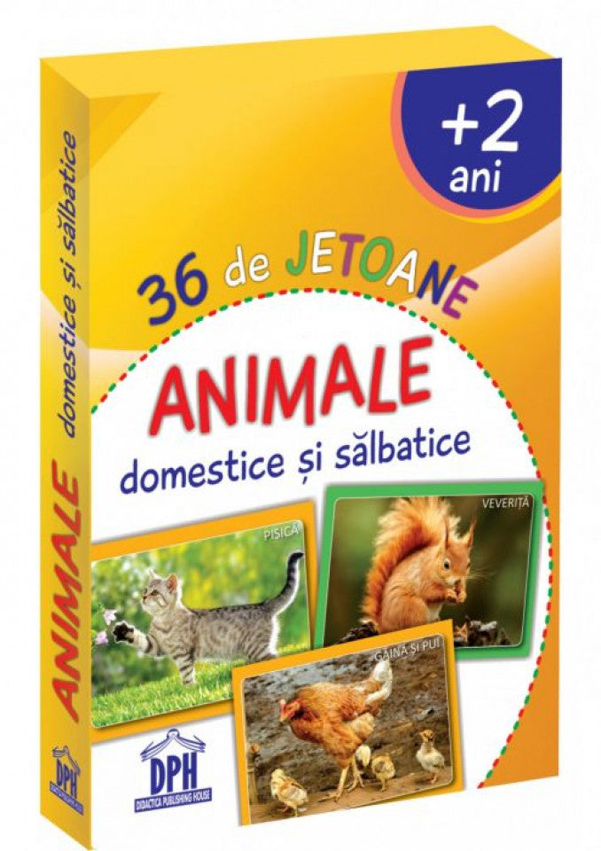 Animale domestice şi sălbatice. 36 de jetoane