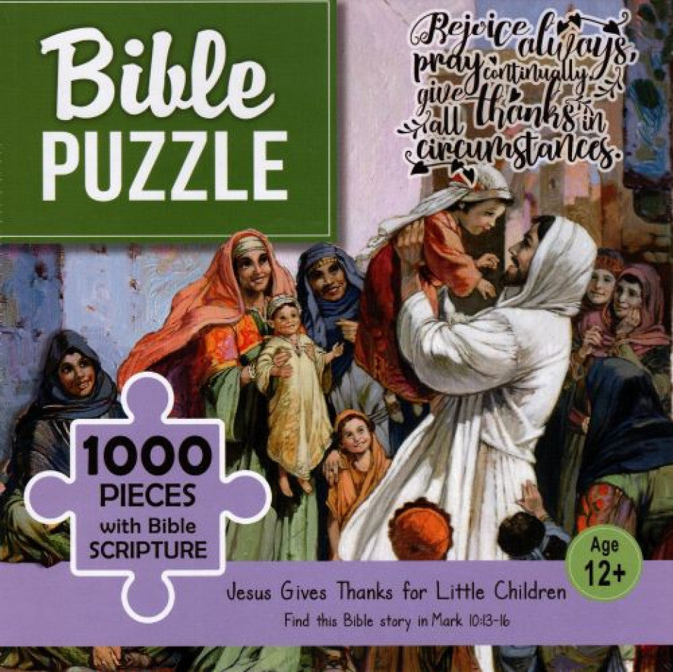 Bible puzzle - 1000 pieces with Bible Scripture - Jesus Gives Thanks for Little Children (12+)