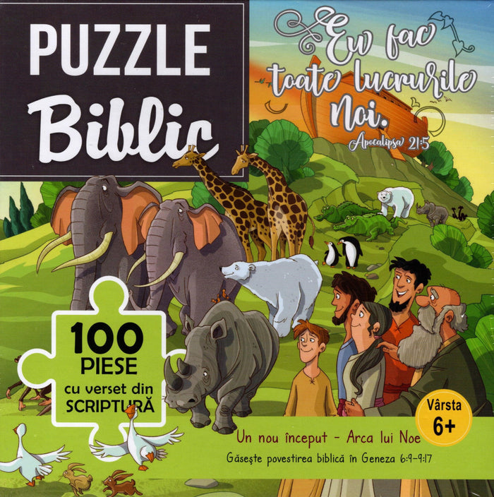 Puzzle Biblic - Eu fac toate lucrurile noi. 100 piese cu verset din Scriptură. Vârsta 6+