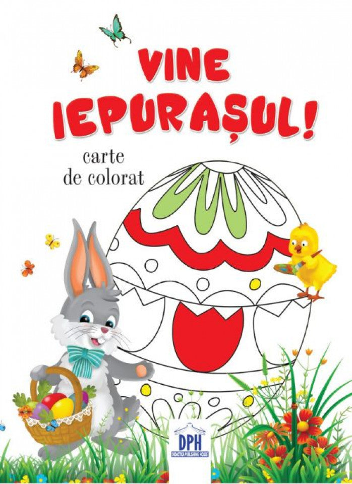 Vine iepuraşul! Carte de colorat